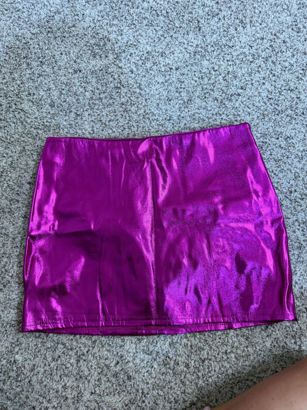 Fashion Nova Metallic Fuchsia Mini Skirt